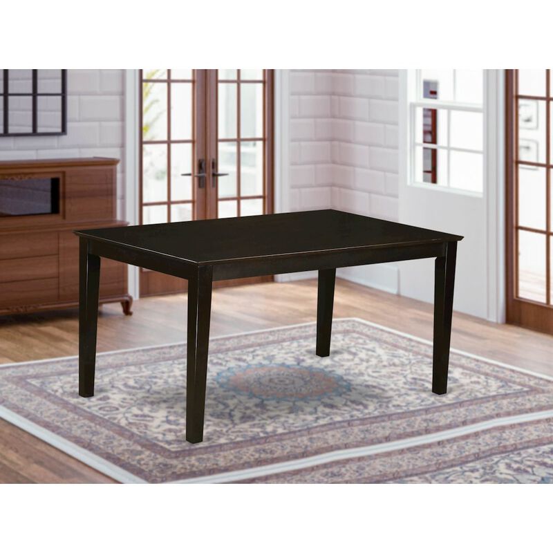 Capri Rectangular dining table 36"x60" with solid wood top In Cappuccino Finish
