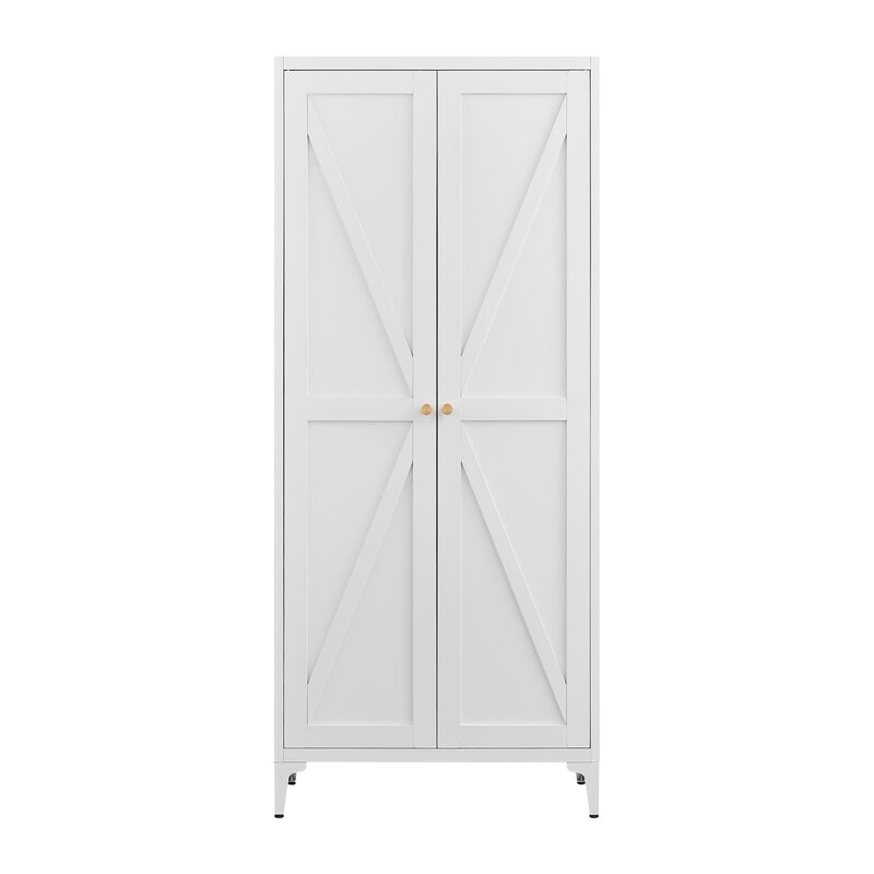 2 Doors Metal Storage Cabinet Kitchen Pantry Cabinet With Adjustable Shelves image number 0