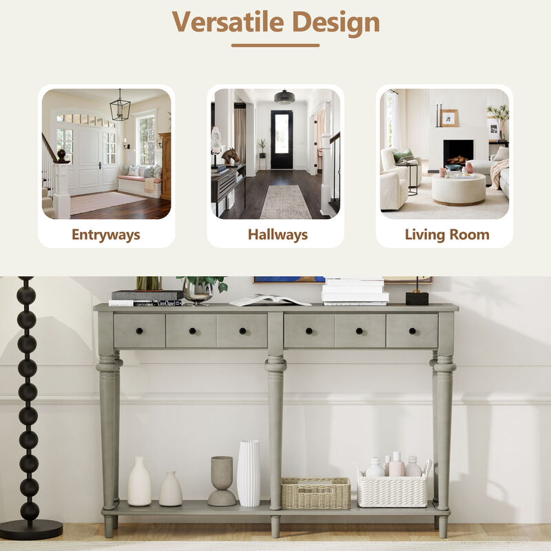 Merax Table with 4 Drawers