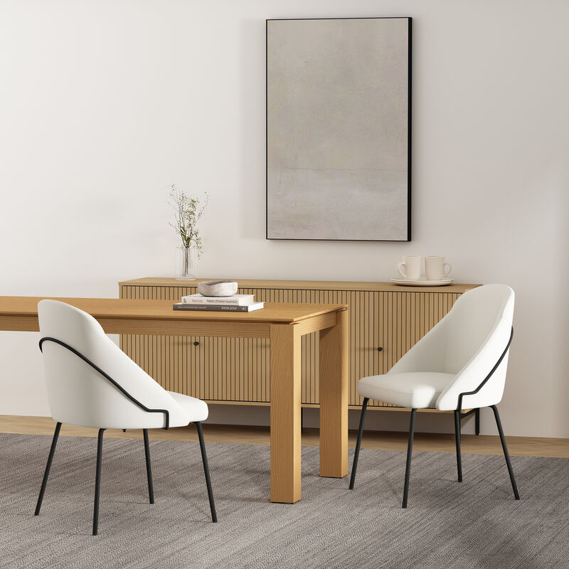 Gracie Dining Chairs in White and Black (Set of 2)