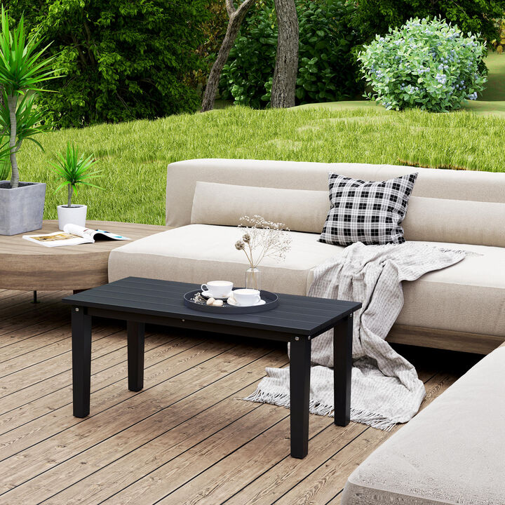 Hivvago Rectangle Outdoor Coffee Table with Slatted Top