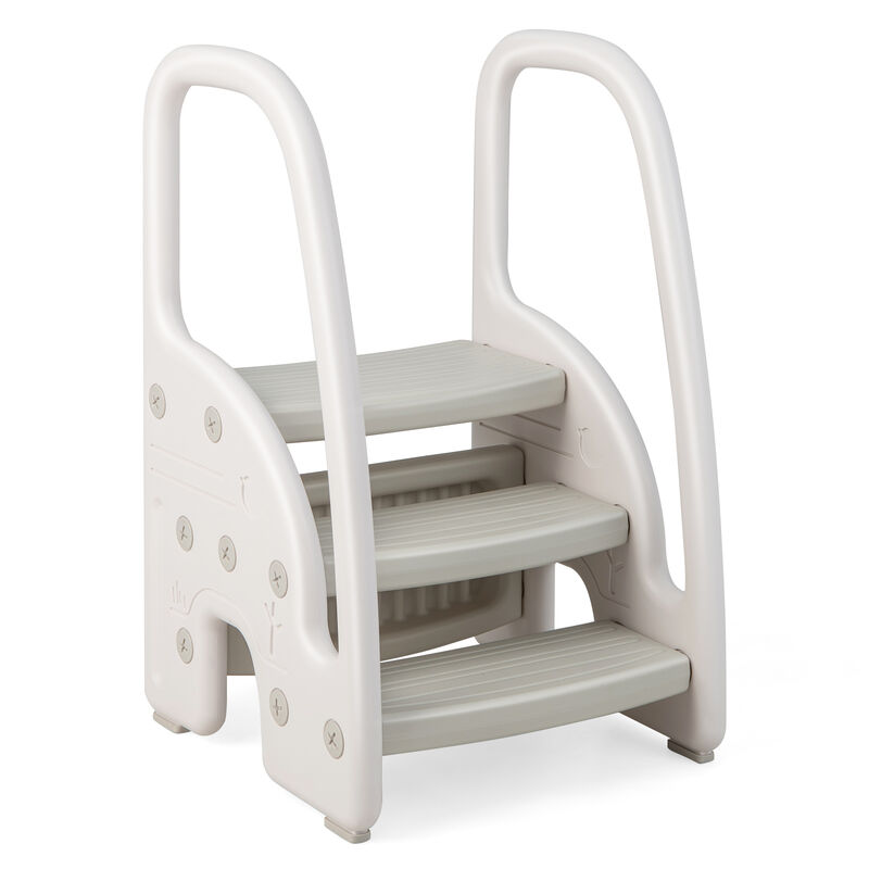 3-Step Standing Stool for Kids with Handrails and Non-Slip Pedals image number 0