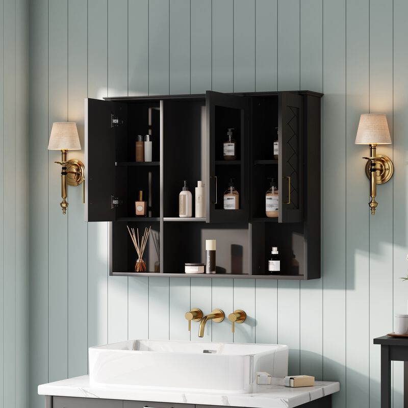 ELEMENT ACE Wall Mounted Medicine Cabinet with Adjustable Shelves and Soft Close Doors image number 3