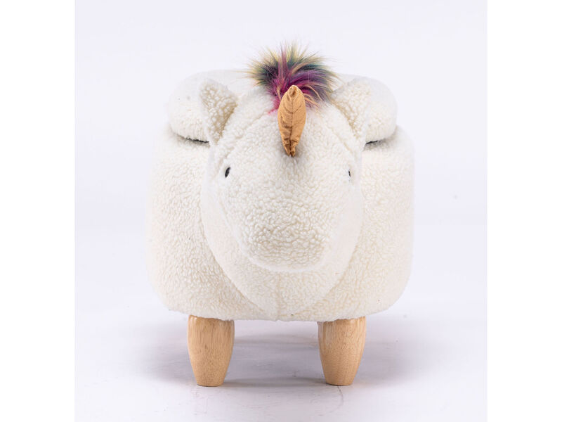 Multicolored Unicorn Storage Ottoman