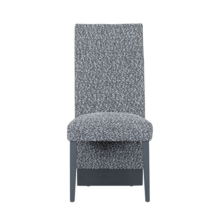 White Grey Upholstered Dining Chairs Set of 2