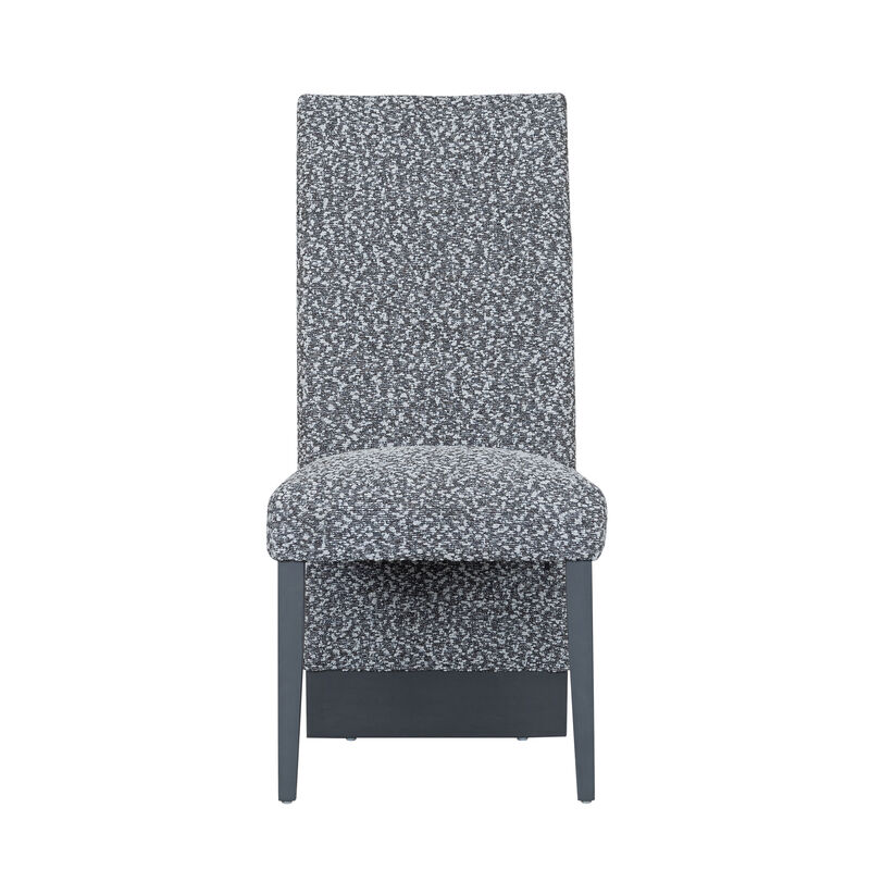 White Grey Upholstered Dining Chairs Set of 2 image number 0