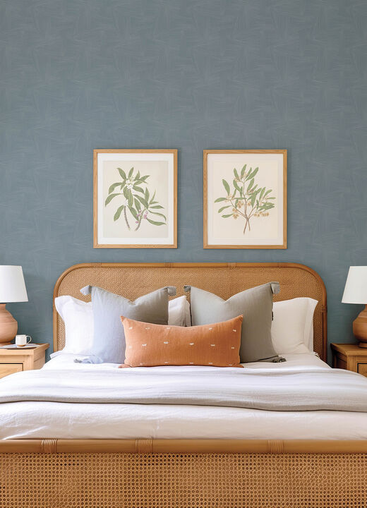 Reid Sky Blue Woven Geometric Wallpaper