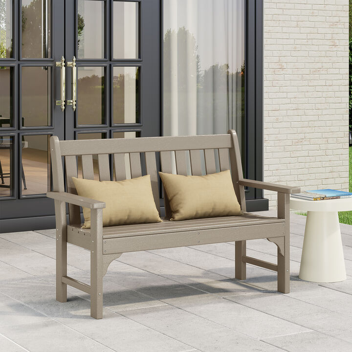 WestinTrends Outdoor 2-Person All-Weather HDPE Front Porch Garden Bench