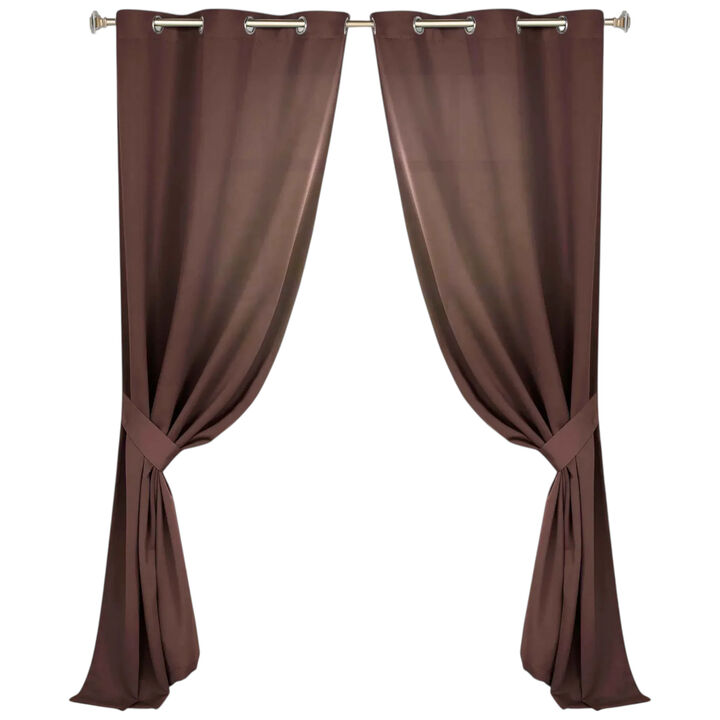 Set of 2 Solid Room Darkening Blackout Window Curtain Panels