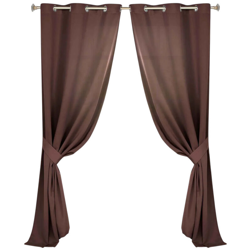 Set of 2 Solid Room Darkening Blackout Window Curtain Panels image number 0