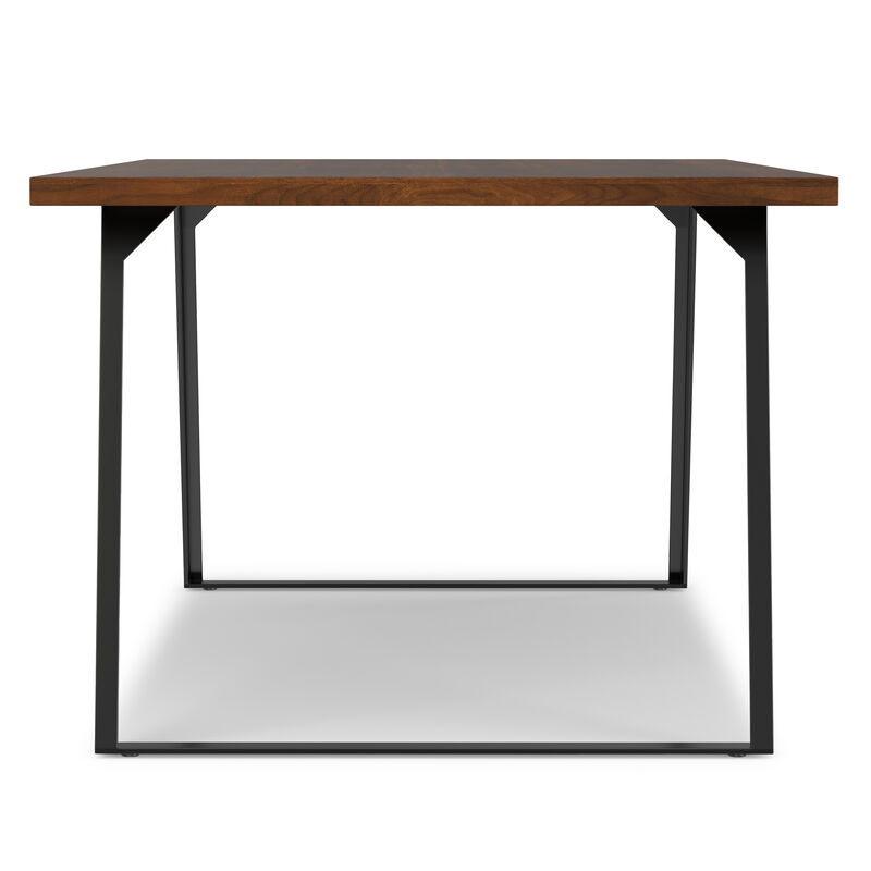 Lowry 66 inch x 40 inch Rectangle Modern Industrial Dining Table in Walnut Veneer image number 4