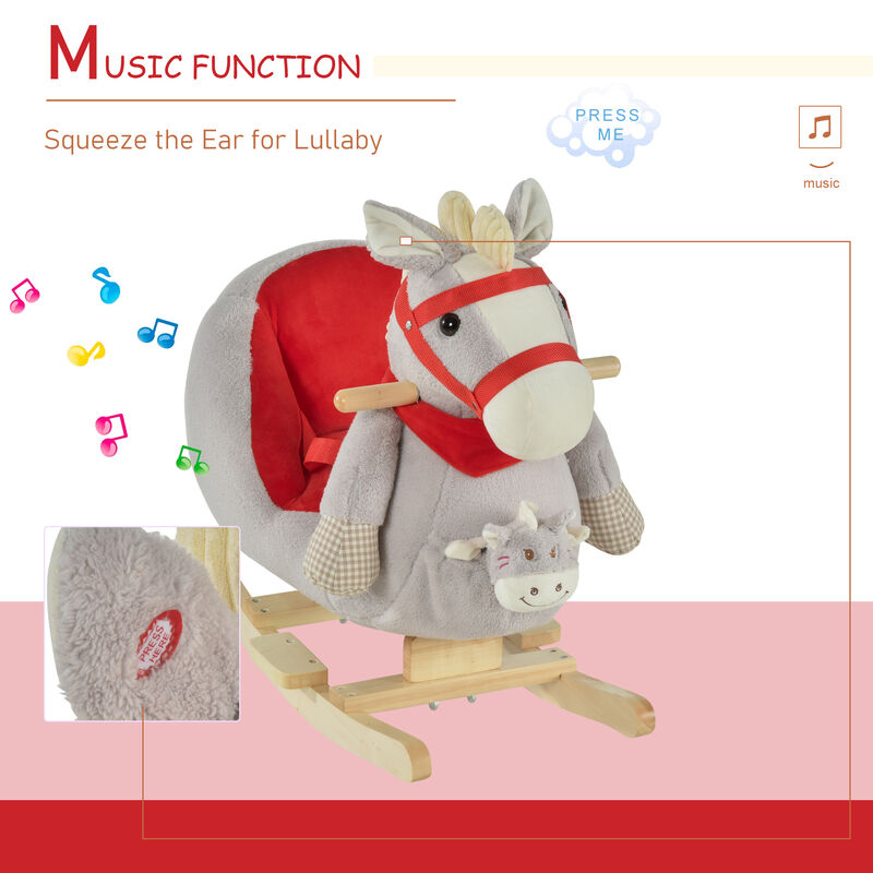BreeBe Kids Musical Rocking Horse Ride-On Toy image number 6