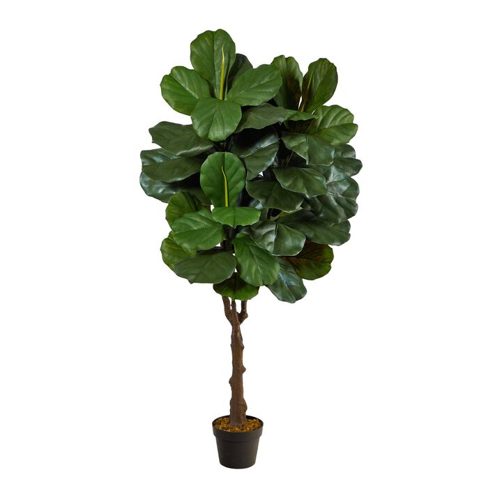Nearly Natural 4.5-in Fiddle Leaf Fig Artificial Tree (Indoor/Outdoor)