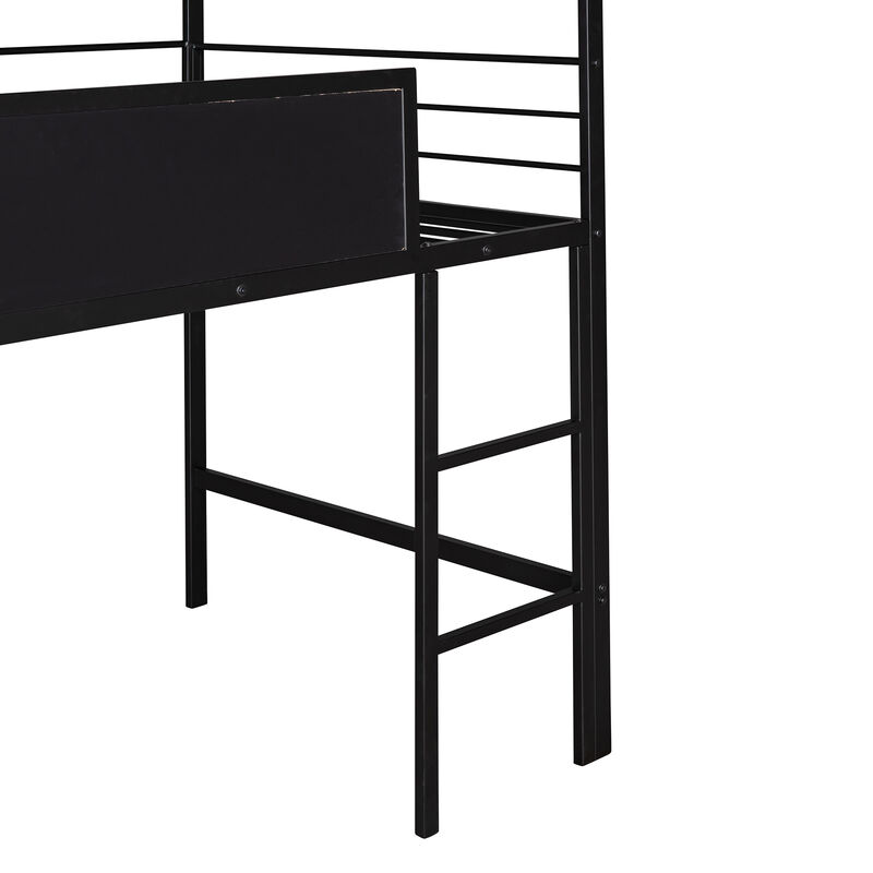 Merax Metal House Bed Loft Bed with Slide image number 6