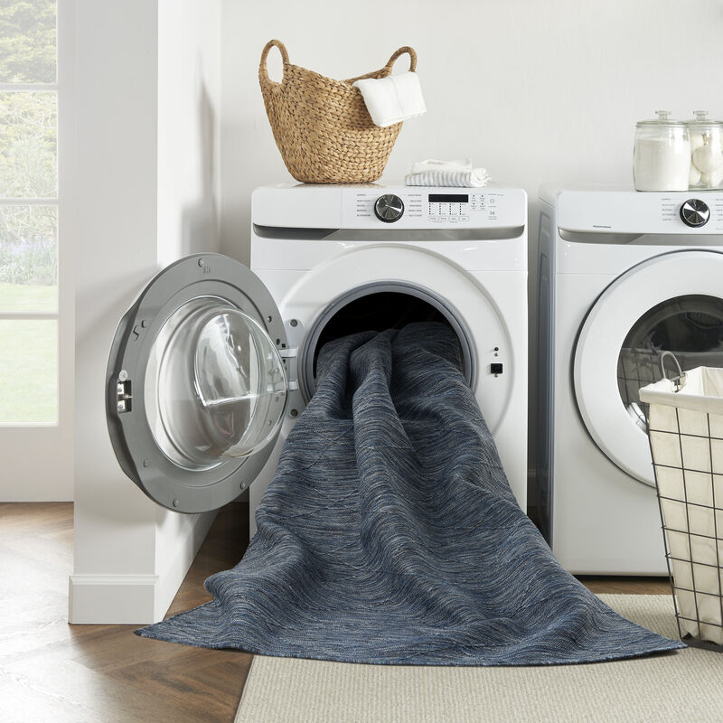 Washable Solutions WSL01 Navy/Blue 3' x 5' Rug