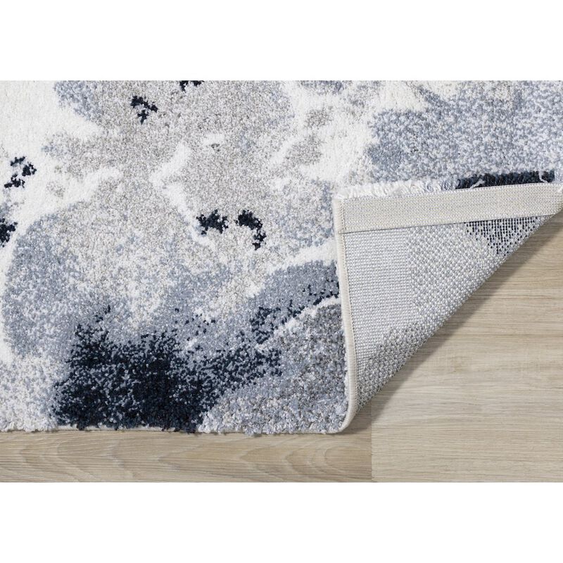 Novelle Home Sakura Grey White Blue Floral Rug, 5'3 x 7'7 image number 2
