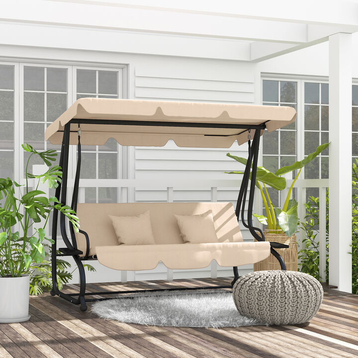 Hivvago Free-Standing Outdoor Swing Bench with Canopy