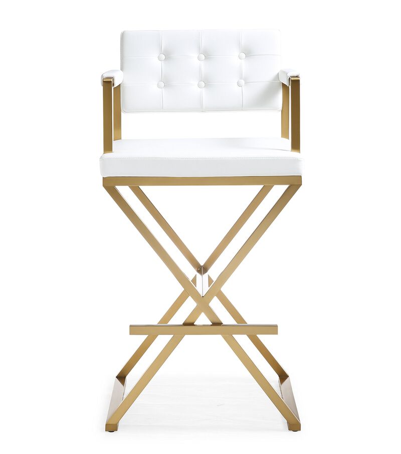 Casafoyer Director White Gold Steel Barstool image number 1