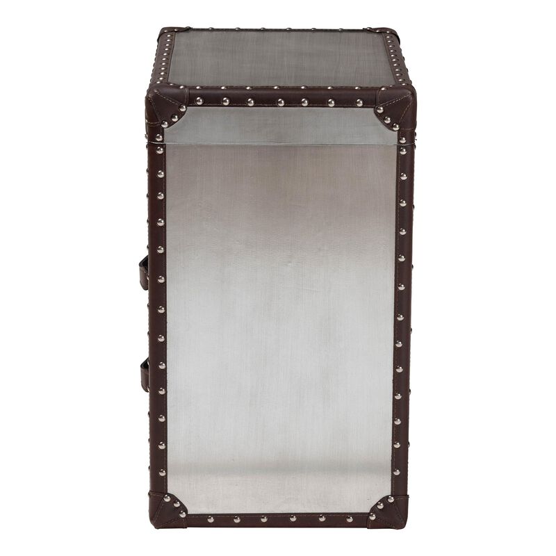 Baxton Studio Calidore Vintage Silver Metal 2 Drawer End Table