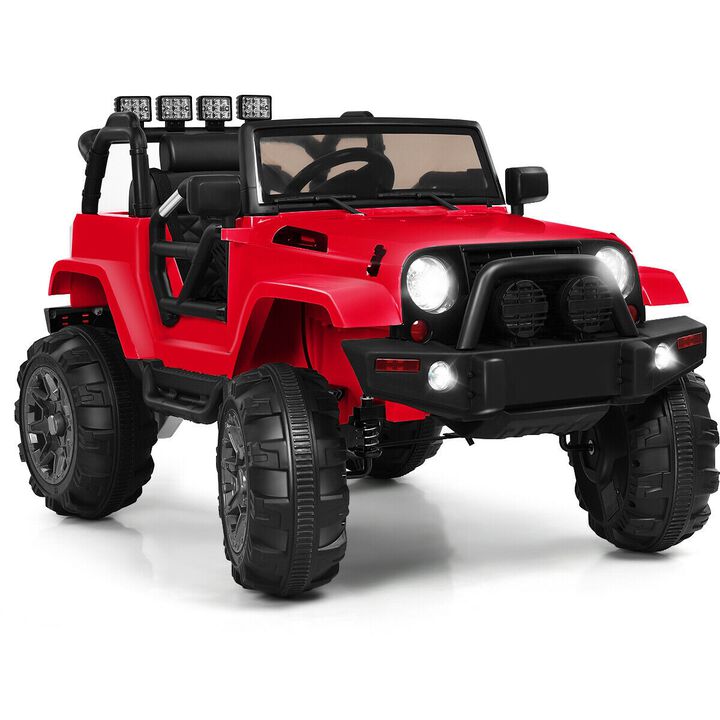 12V Kids Electric Ride-On Truck with Parental Remote and LED Headlights
