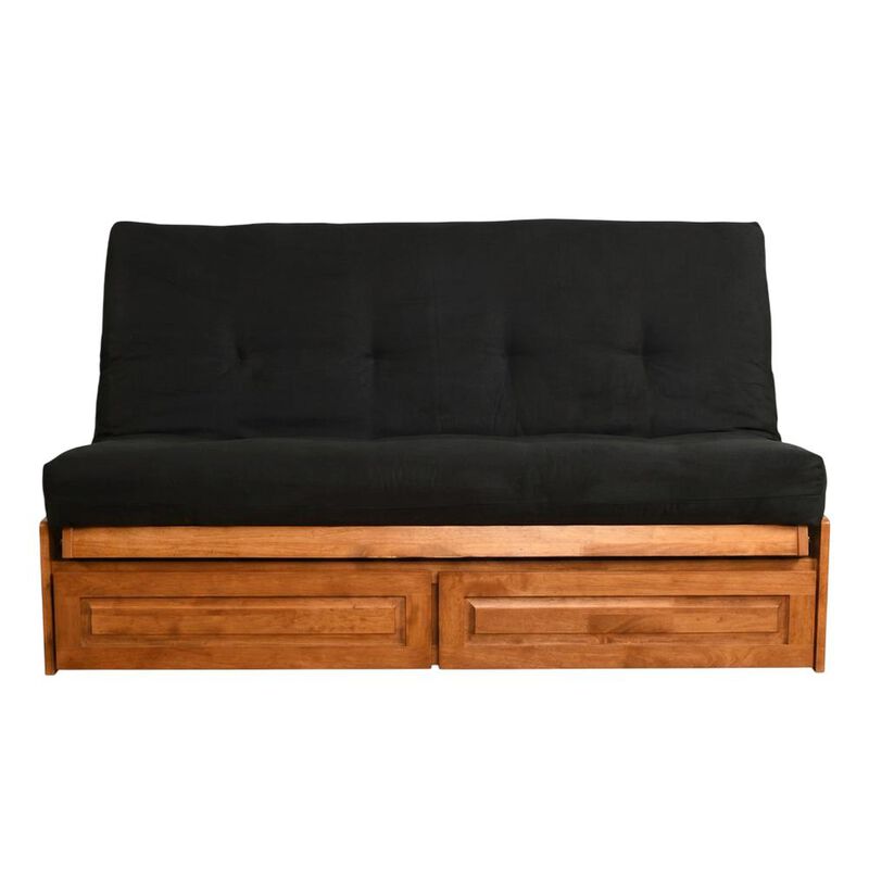 Phoenix Frame-Barbados Finish-Suede Black Mattress-Storage Drawers image number 0