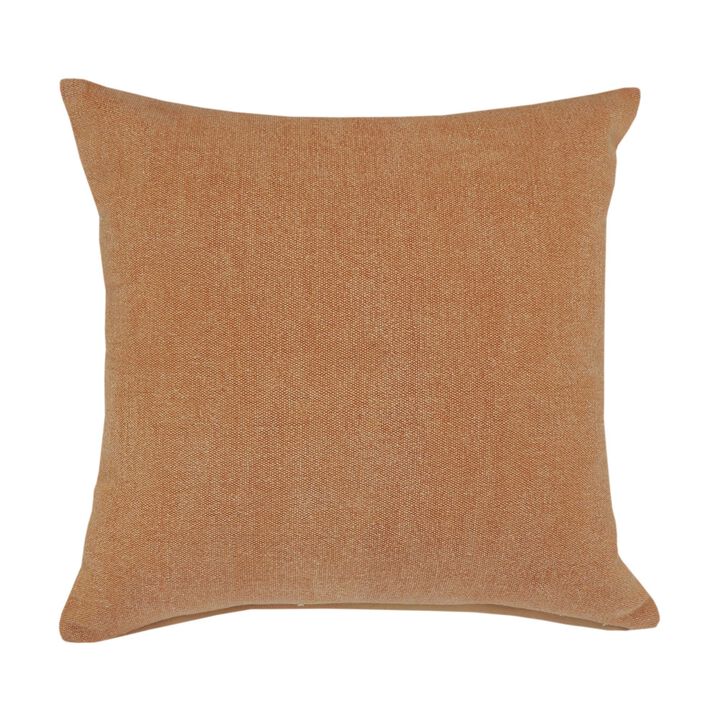 20" Butter Rum Brown Solid Square Throw Pillow