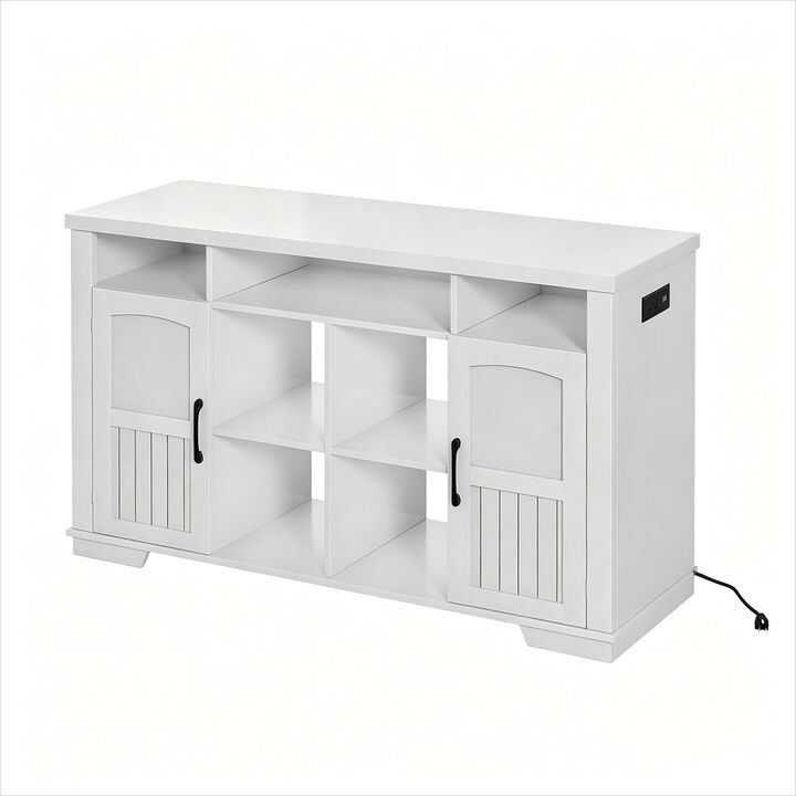 55-75 Gallon Fish Tank Stand with Power Outlet, Aquarium Stand with Cabinets, Shelves for Fish Tank Accessories, Farmhouse Fish Stand Up to 1000LBS