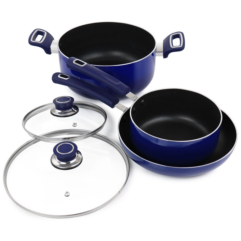 Oster 7 Piece Non Stick Aluminum Cookware Set in Blue