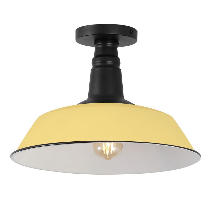 Camila Classic Industrial Indoor/Outdoor Iron LED Semi Flush Mount