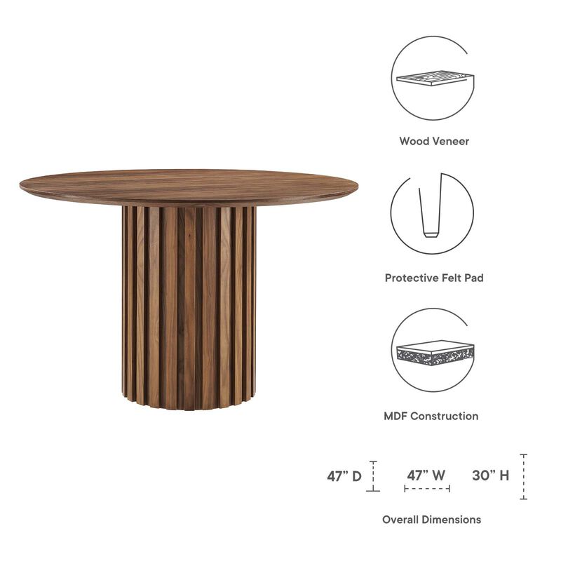 Modway - Senja 47" Round Dining Table Walnut