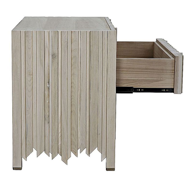 Desdemona 3 Drawer Chest, Bleached Elm