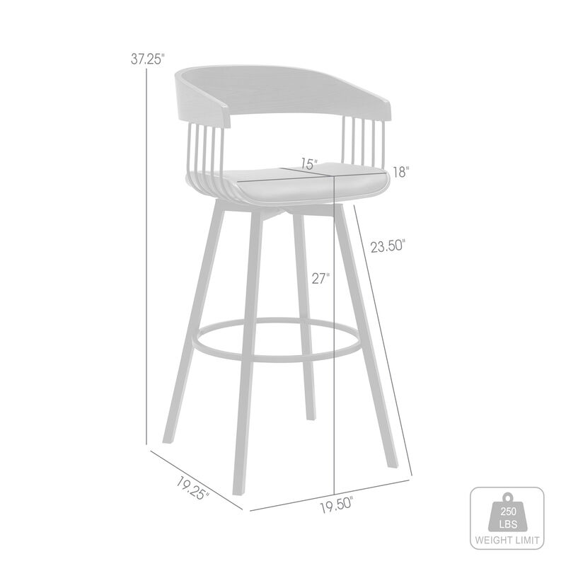 HomeRoots Faux Leather and Metal Counter Stool with Full Back and Armrests image number 6