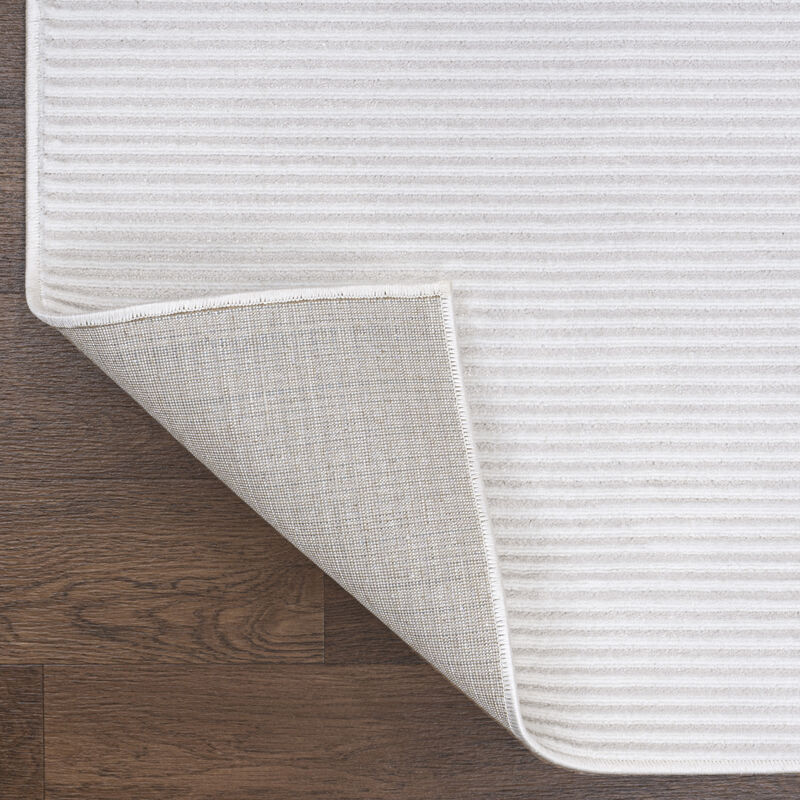 Cole Modern Minimalist Pinstripe High-Low Area Rug