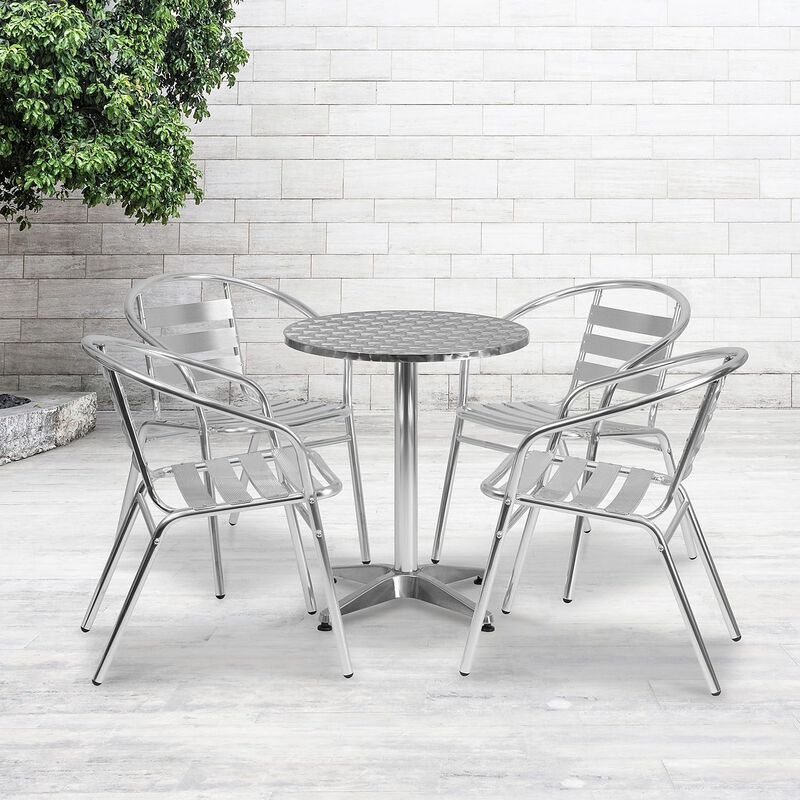 23.5RD Aluminum Table Set image number 1