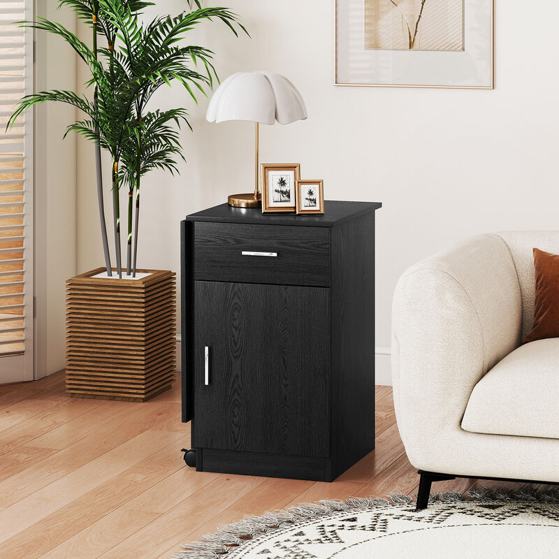 Folding Computer Desk with Drawer and Mobile Cabinet for Home Office