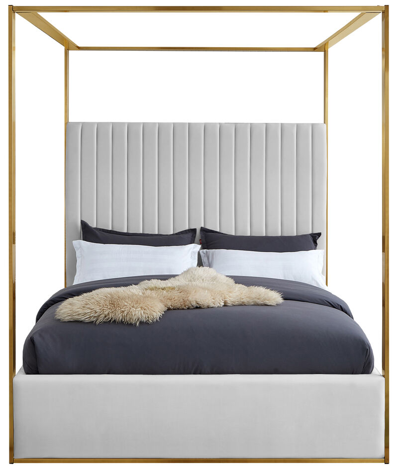 Meridian Furniture Jones White Vegan Leather Queen Bed image number 2