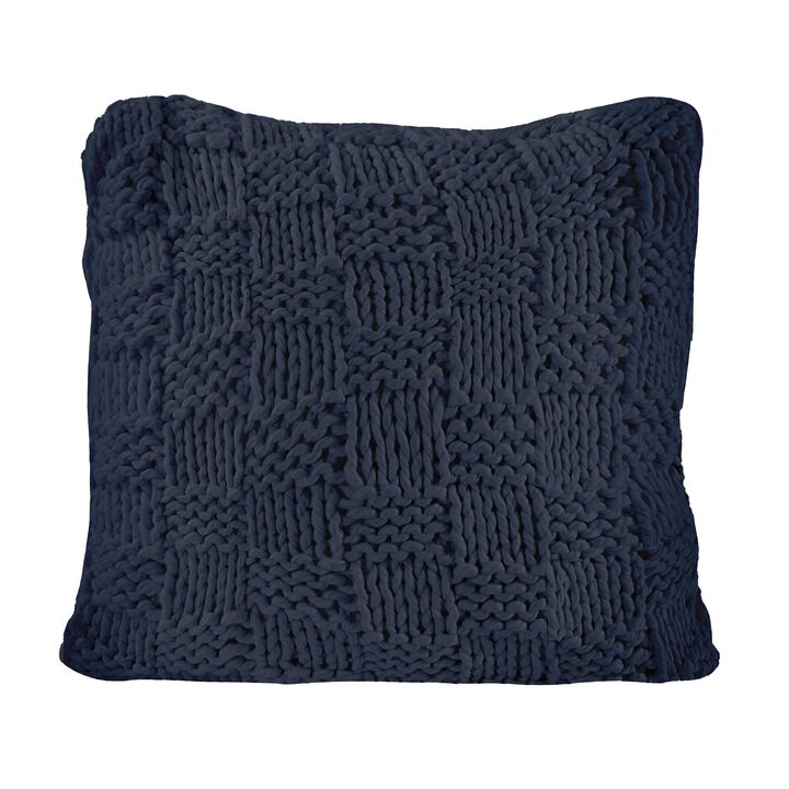 Chess Knit Navy Euro Pillow