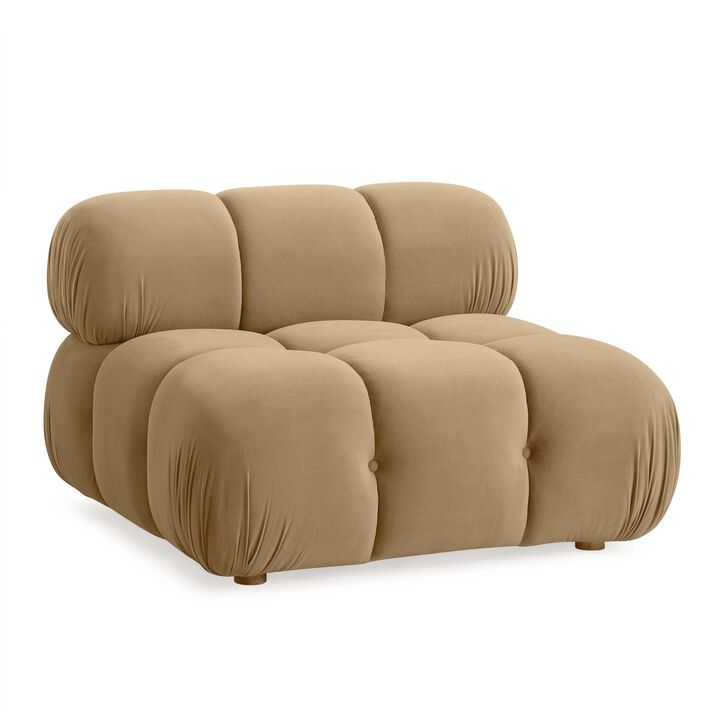 Tov Furniture Calliope Cafe Au Lait Performance Velvet Modular Armless Chair