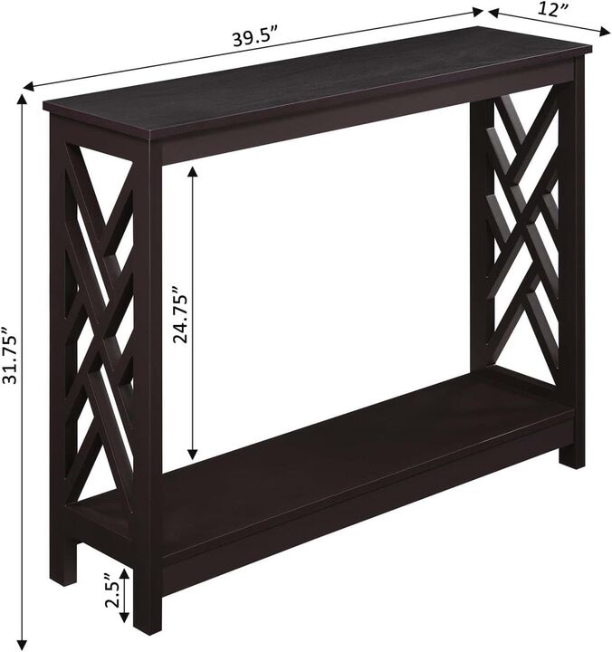 Convenience Concepts Titan Console Table with Shelf, Espresso