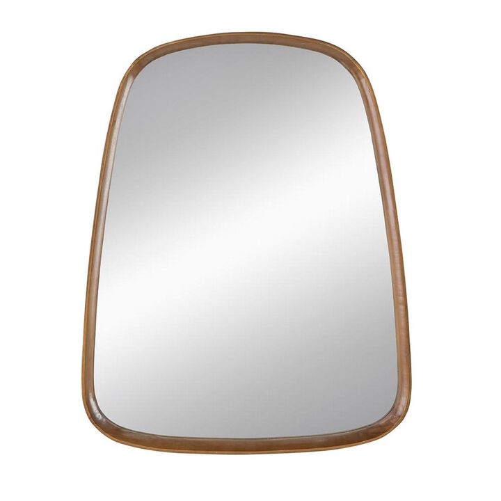 HomeRoots 37" Brown Solid Wood Novelty Framed Accent Mirror