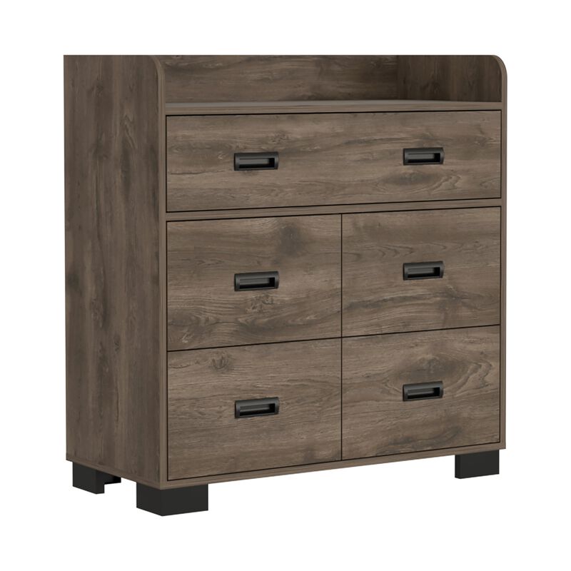 Alyn Dresser, Four Legs, Four Drawers, One Double Drawer, Superior Top -Dark Brown image number 1
