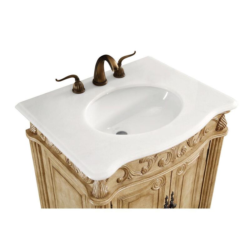 Elegant Kitchen and Bath 27 inch Single Bathroom vanity in Antique Beige