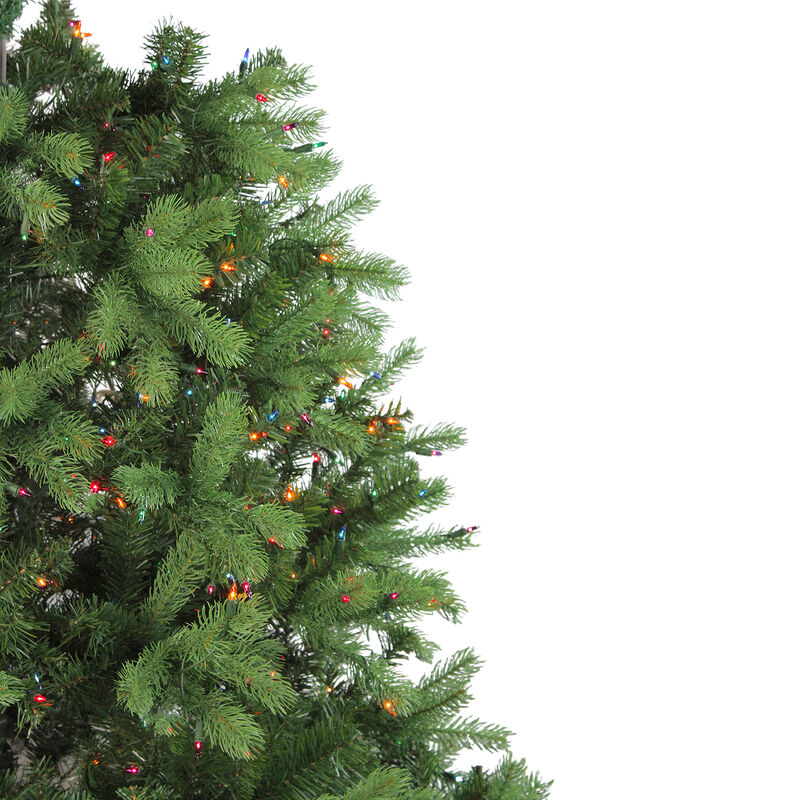 6.5' Pre-Lit Noble Fir Full Artificial Christmas Tree - Multi-Color Lights