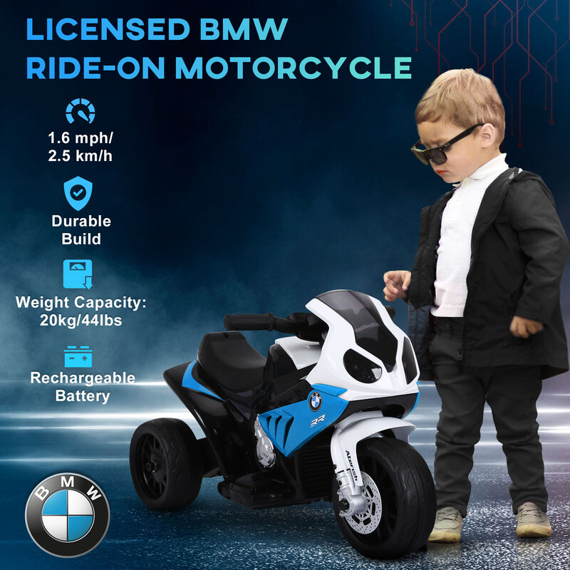BreeBe 6V 3 Wheeled Electric Motorcycle, Kids Motorcycle Licensed BMW with Headlight, Music image number 4