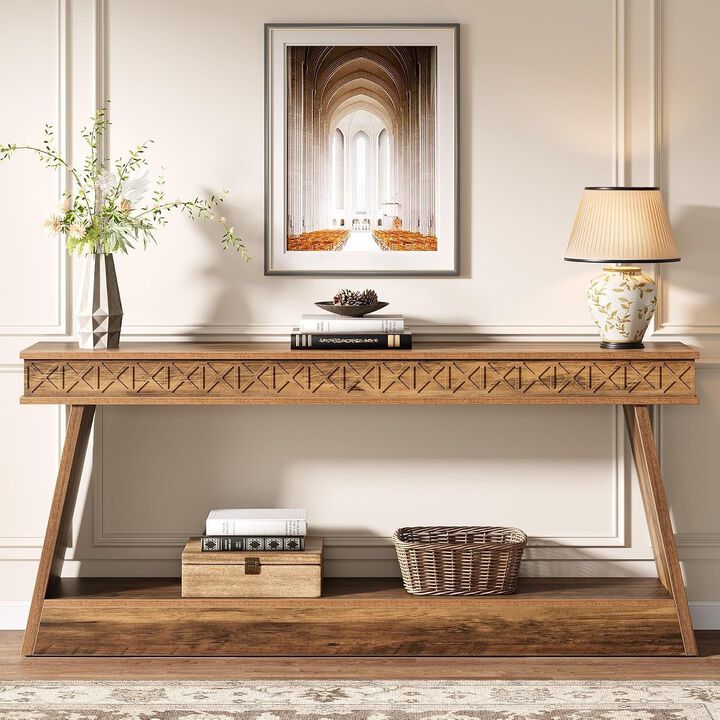 Tribesigns Farmhouse Wood Console Table