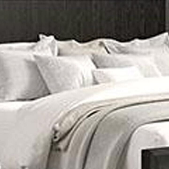 Kaira Queen Size Bed, Metal Accents, Espresso Brown Solid Rubberwood - Benzara