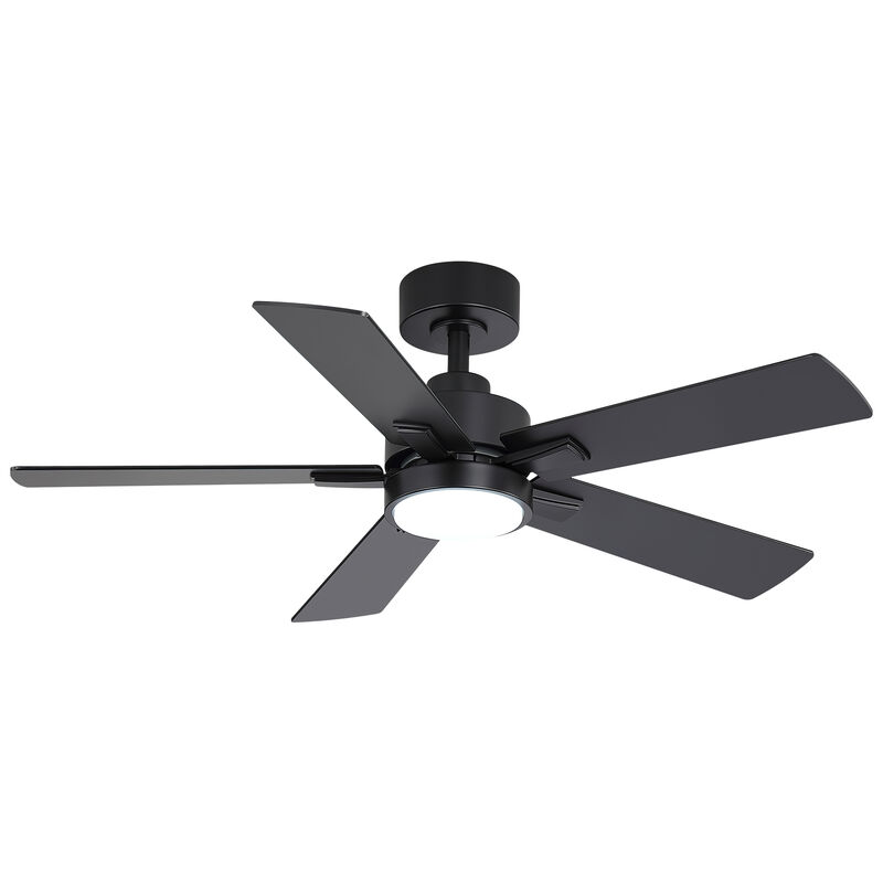 Breezary 42" Ceiling Fan with LED Light, 5 Reversible Blades, 6 Speeds, Remote image number 0