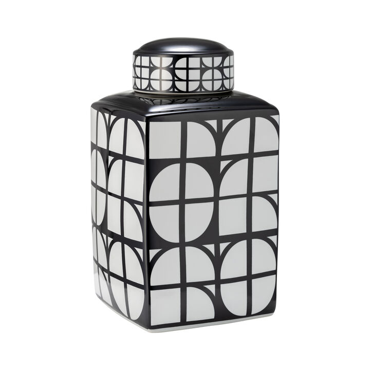 16"H Square Jar W/ Lid