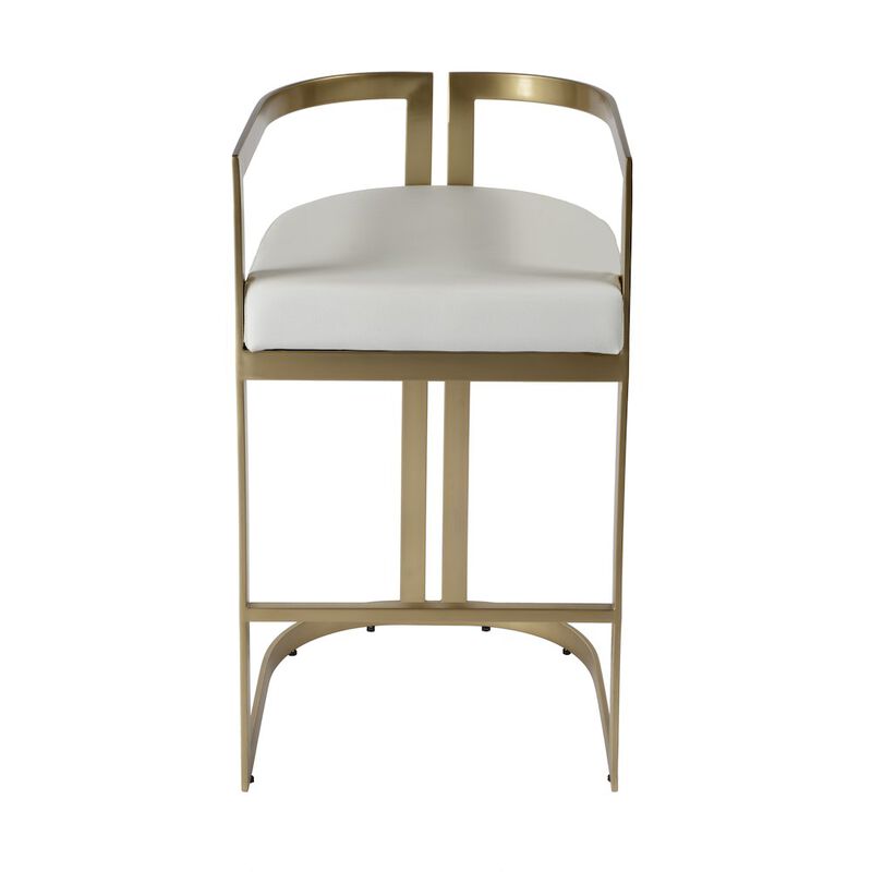 Butler Specialty Clarence Faux Leather 28" Barstool, White image number 2