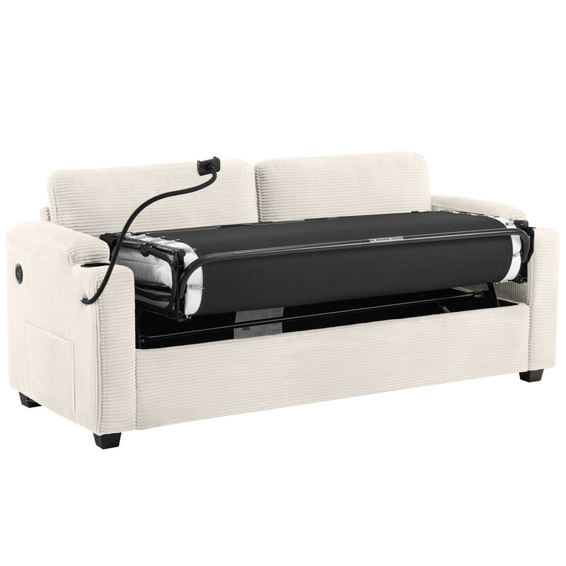 Merax  Corduroy Sleeper Sofa Loveseat Sofa with Mattress